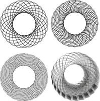 Circular, radial and radiating lines. Circular, concentric circles vector