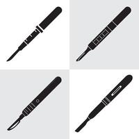 Different types of scalpels for surgical procedures vector