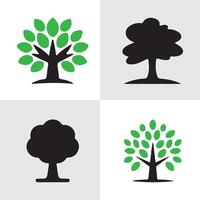 Set of tree logos in different styles. vector