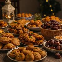 A table full of food photo