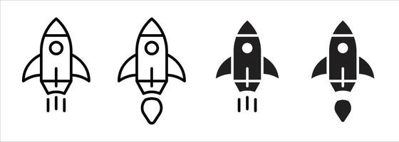 rocket icon set. launch spaceship, contain startup business symbol sign icon vector