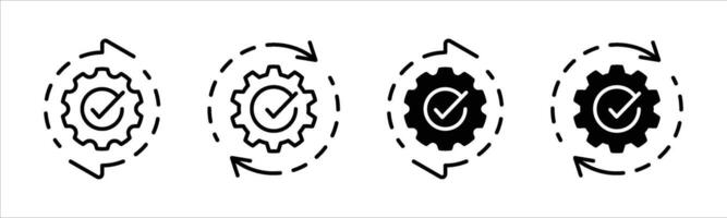 gear icon set. contain system, process, update, repeat, operation icon vector