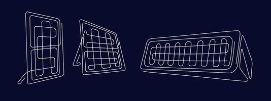 Solar energy panel in continuous line Clean energy vector