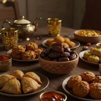 A table with many different types of food photo