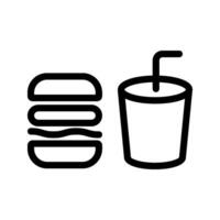 Hamburger and soda icon, Fast food icon set, flat design on white background, illustration vector