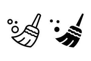 Broom Icon for mobile concept and web design. illustration vector