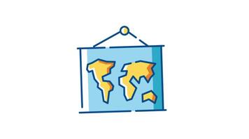 Education World Map 2D Motion Graphics Animation video