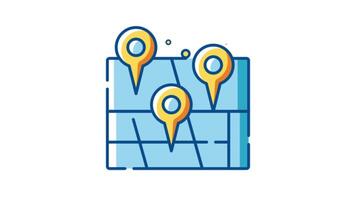 Marking Area on Map with Pin 2D Motion Graphics video