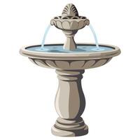 Stone Fountain with Single Level Street Architecture Illustration vector