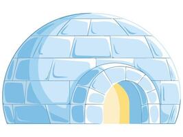 Igloo Winter House Built from Ice Blocks Illustration vector