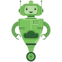 Cartoon Friendly Android Robot with Antennas vector