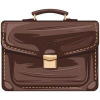 Elegant Briefcase Icon Portfolio with Handle Illustration vector