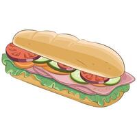 Burger and Hoagie Sign Illustration Web Element with Bun vector