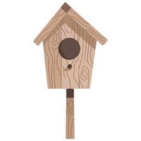 Cartoon Wooden Birdhouse Empty Nesting Place in Flat Style vector