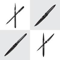 Scalpels Surgical tools for precise incisions and medical procedures vector