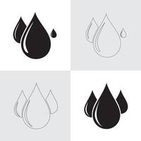 Water drops design elements and icons for design. vector