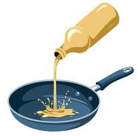 Frying Pan with Melting Butter Essential Cooking Utensil vector