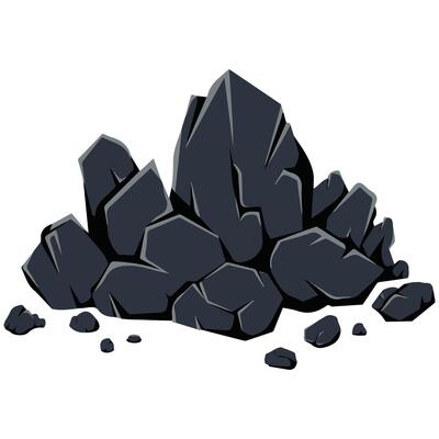 Cartoon Coal of Energy Icon Illustration on White Background