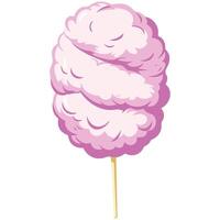 Cartoon Candy Floss Icon on White Background vector