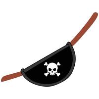 Isolated Pirate Eye Patch with Jolly Roger Skull Design vector