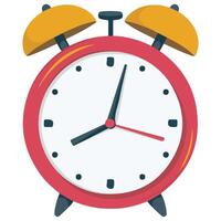 Design of Red Alarm Clock Isolated vector