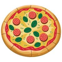 Design of Pizza with Toppings vector