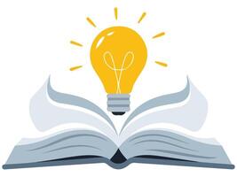 Light Bulb and Book Learning Concept vector