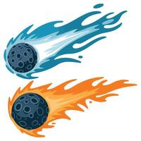 Comet and meteor doodle art vector