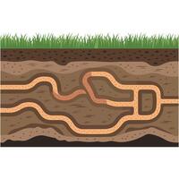Ant colony in tunnels teamwork vector