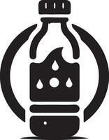 a bottle of water with a drop of liquid inside vector