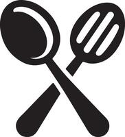 spoon and fork icon illustration vector