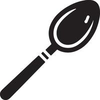 a spoon is shown in black and white on a white background vector