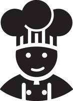 a black and white icon of a chef vector