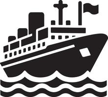 Unique black and white image of a cruise ship vector