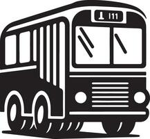 a black and white bus icon on a white background vector