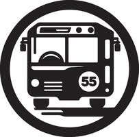 a black and white bus with the number 55 on it vector