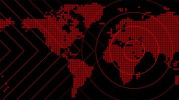 World map with Epic Centre Emitting ripples Background video