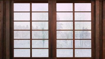 Snow Fall from Window Background video