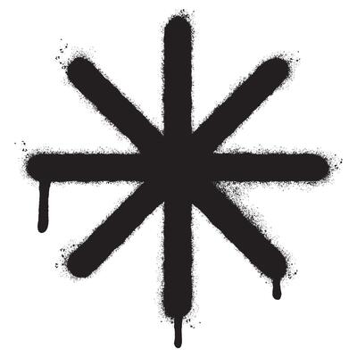 Spray Painted Graffiti asterisk icon isolated on white background..