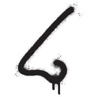 Spray Painted Graffiti nose icon isolated on white background vector