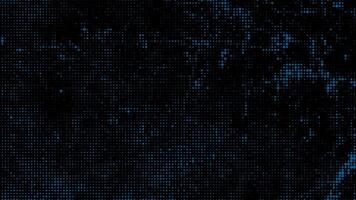 Blue halftone dots animation on the black background for your creative editing project video