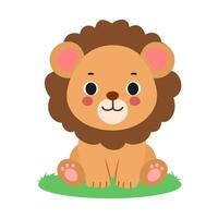 Cute lion illustration isolated on white background vector