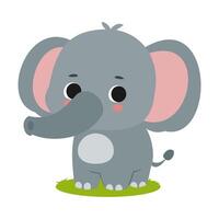 Cute elephant illustration isolated on white background vector