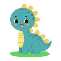 Cute dinosaur illustration isolated on white background vector