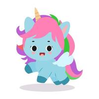 Cute unicorn illustration isolated on white background vector