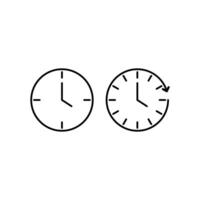 clock time icon design line style vector