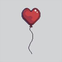 Pixel art illustration Baseball Whistle. Pixelated Red Heart Balloon. Red Heart love balloon Icon pixelated for the pixel art game and icon for website and game. old school retro. vector