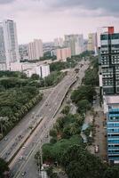 Urban Metropolis, Skyline, Expressway and Greenery in Jakarta Indonesia photo