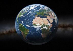 Stunning Earth Image From Space with Galaxy View photo