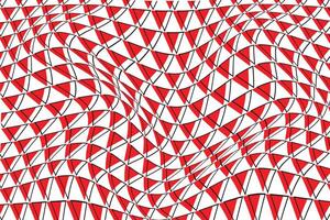 simple abstract red black color creative triangle wavy pattern that can be used as a background or texture distorted red and white triangular geometric pattern with optical illusion effect vector